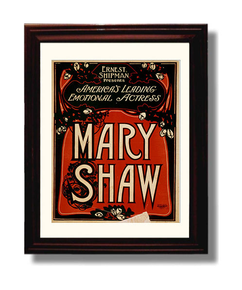 Mary Shaw - Emotional Star - Theater Poster - 8x10 Beveled Frame