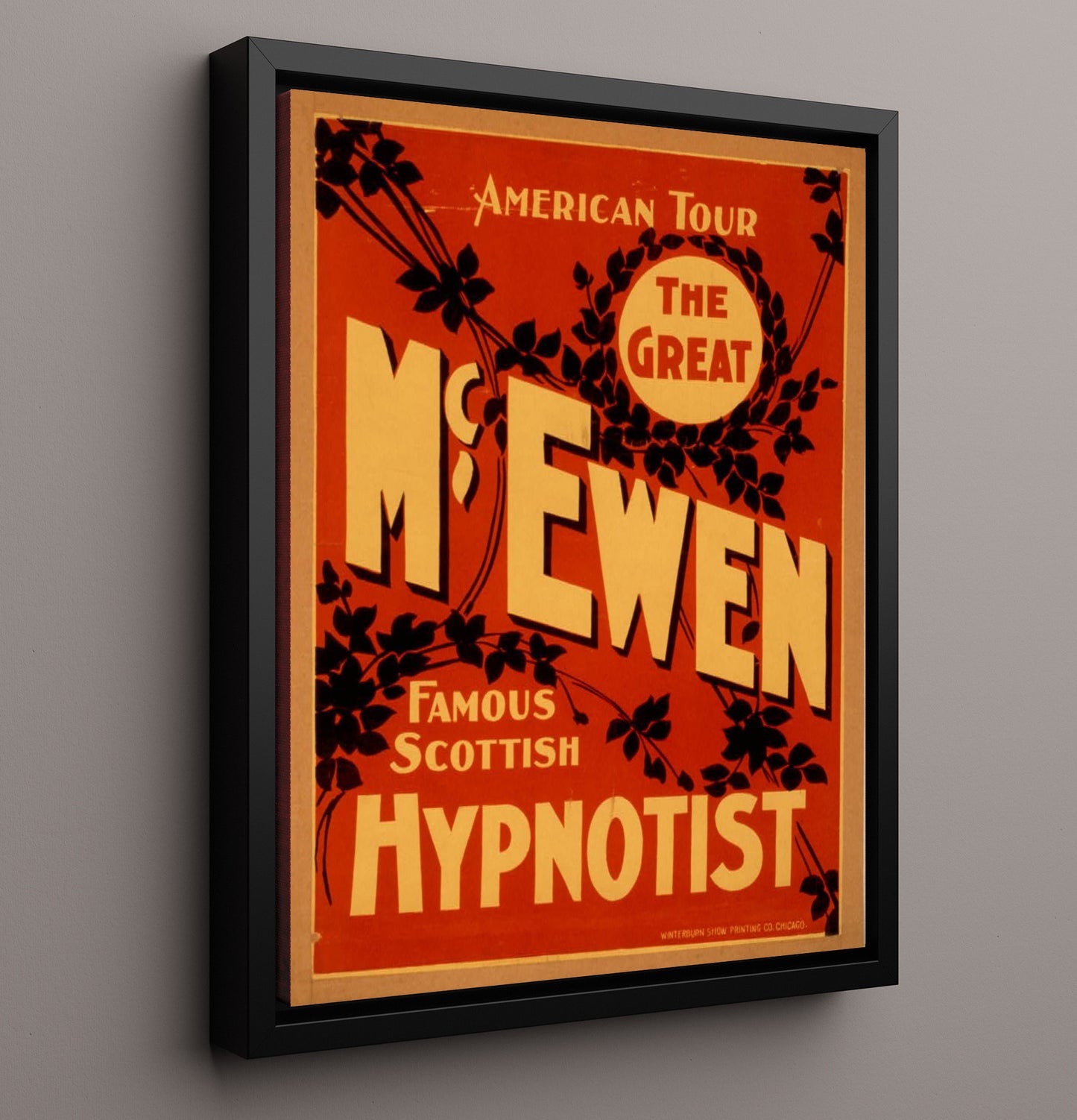 McEwen the Hypnotist - Mind Tricks - Theater Poster - 16x20 Framed Canvas