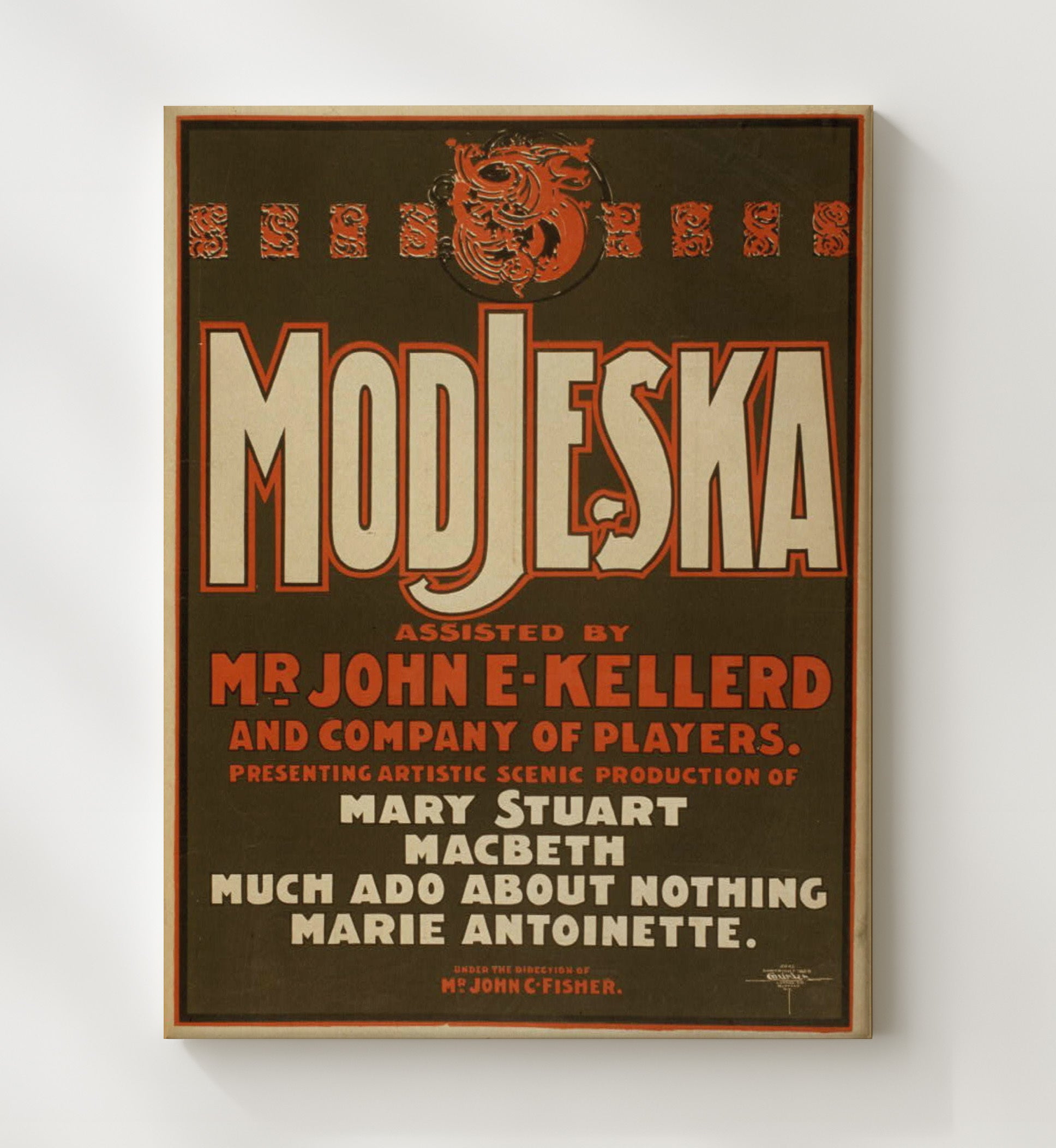 Modjeska - Queen of the Stage - Theater Poster - 20x24 Canvas