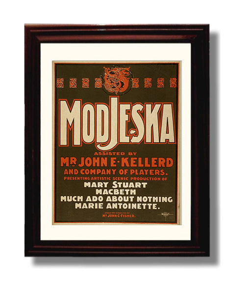 Modjeska - Queen of the Stage - Theater Poster - 8x10 Beveled Frame
