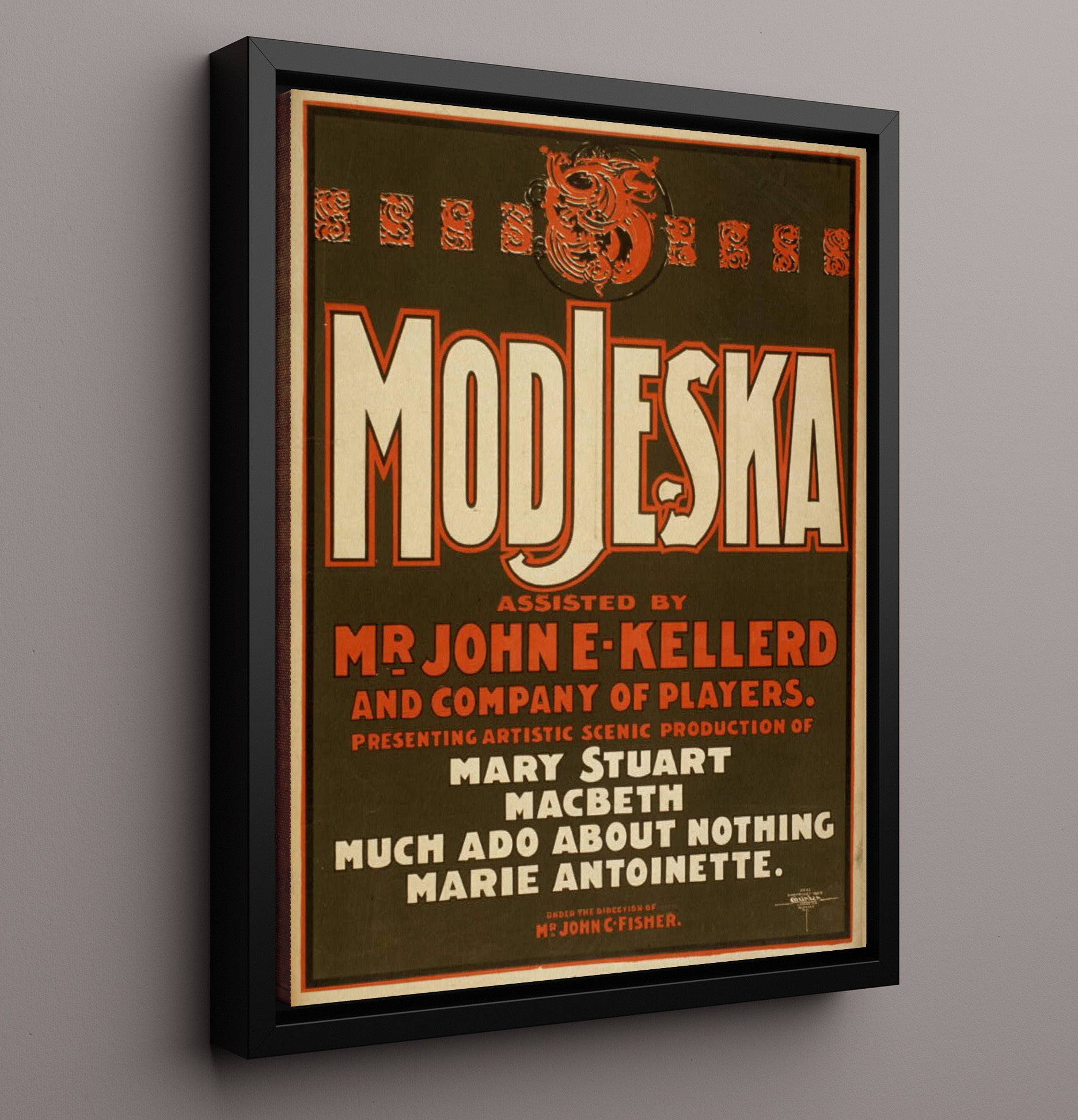 Modjeska - Queen of the Stage - Theater Poster - 16x20 Framed Canvas