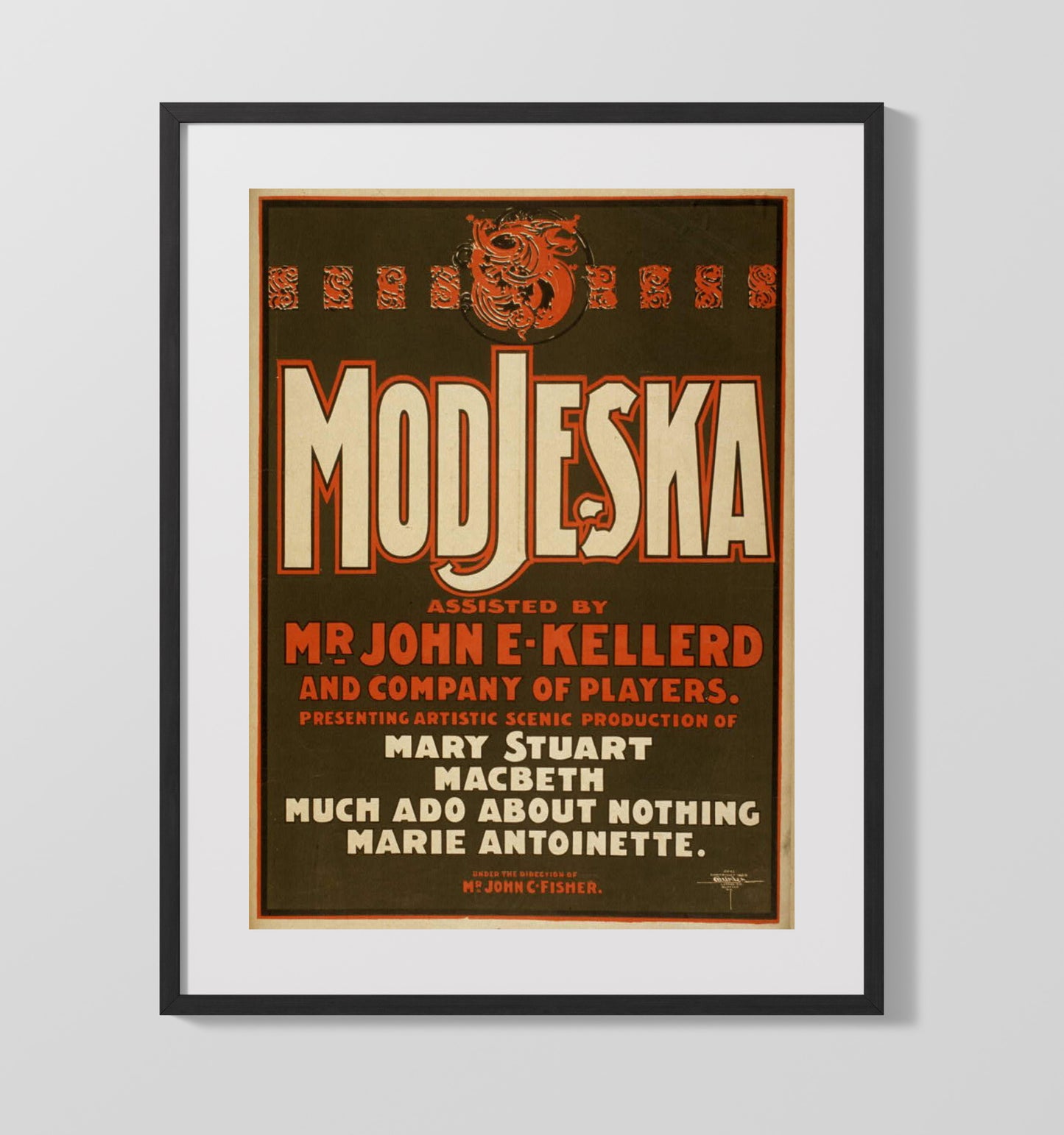 Modjeska - Queen of the Stage - Theater Poster - 16x20 Gallery Frame