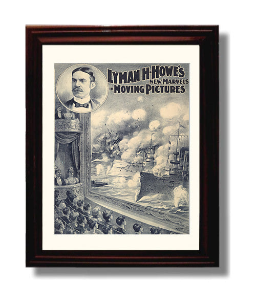 New Marvels in Moving Pictures - Lyman H. Howe - Theater Poster - 8x10 Beveled Frame