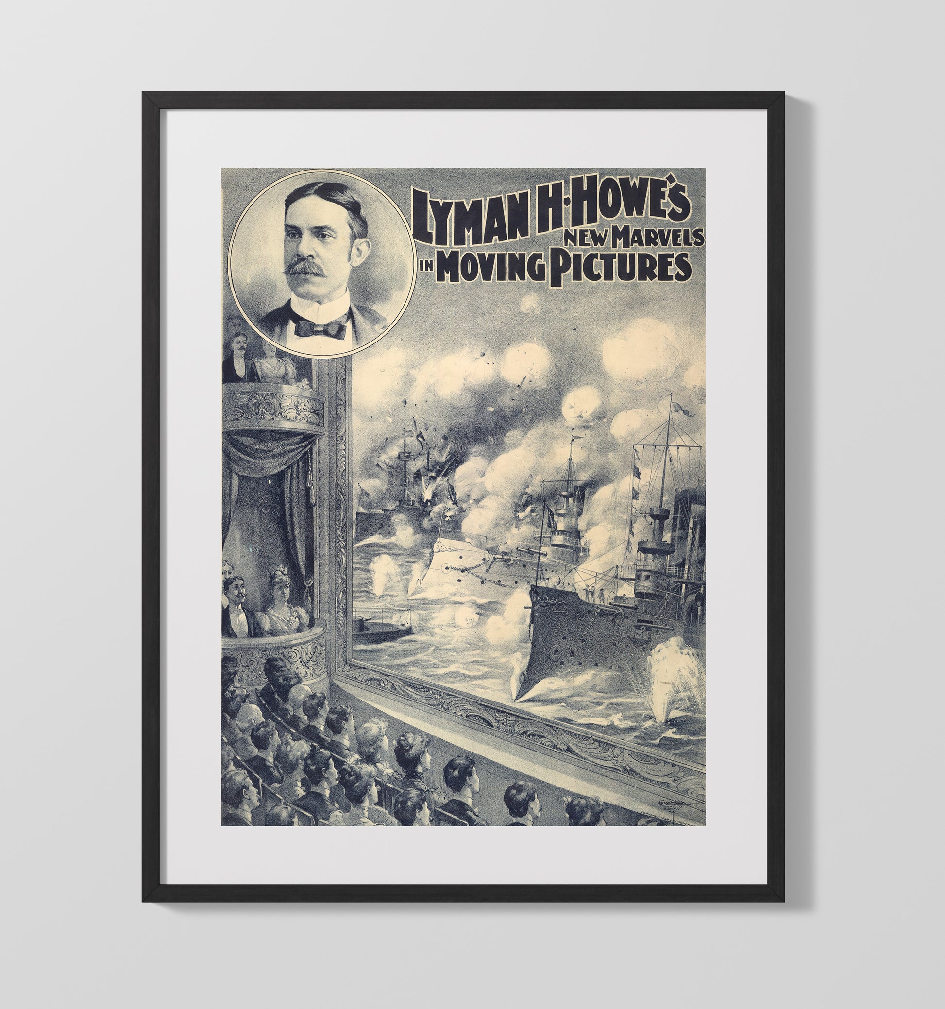 New Marvels in Moving Pictures - Lyman H. Howe - Theater Poster - 16x20 Gallery Frame