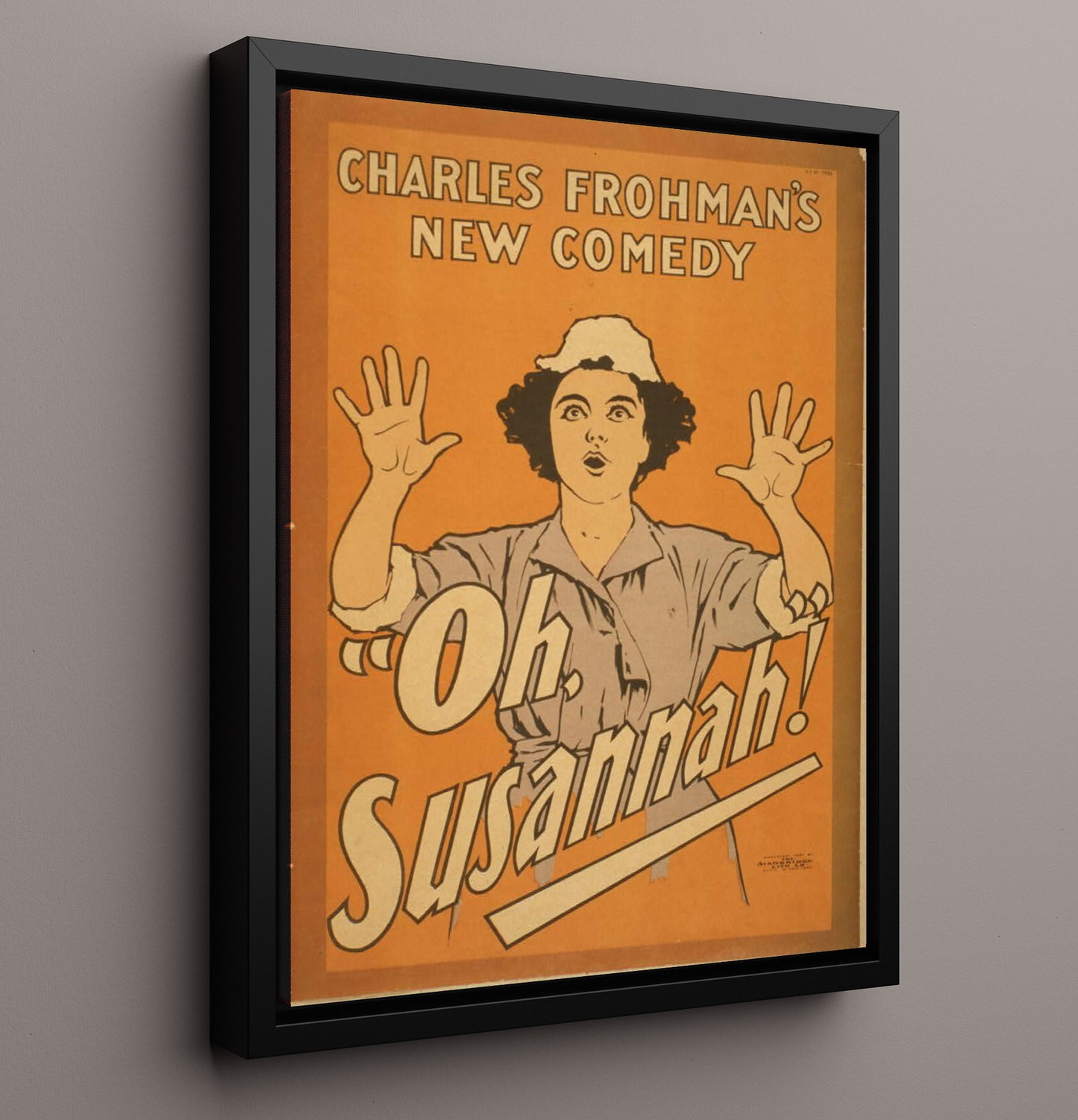 Oh Susannah - Comic Shock - Theater Poster - 16x20 Framed Canvas