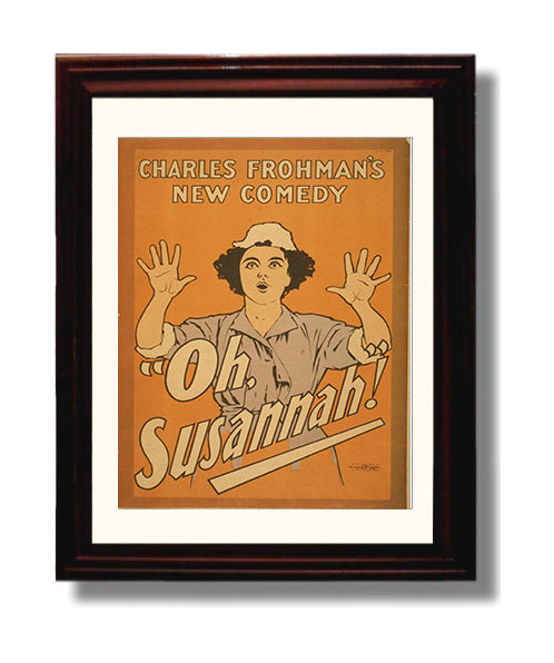 Oh Susannah - Comic Shock - Theater Poster - 8x10 Beveled Frame