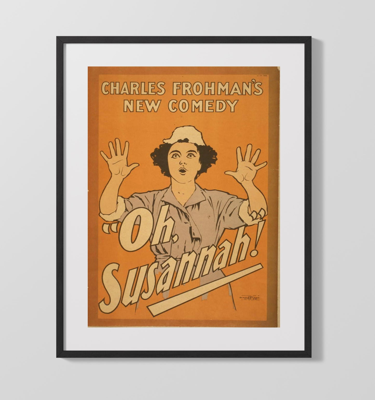 Oh Susannah - Comic Shock - Theater Poster - 16x20 Gallery Frame