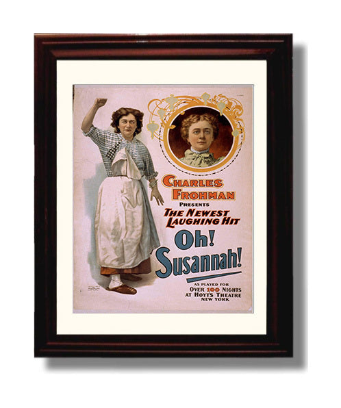Oh Susannah - Laughing Hit - Theater Poster - 8x10 Beveled Frame