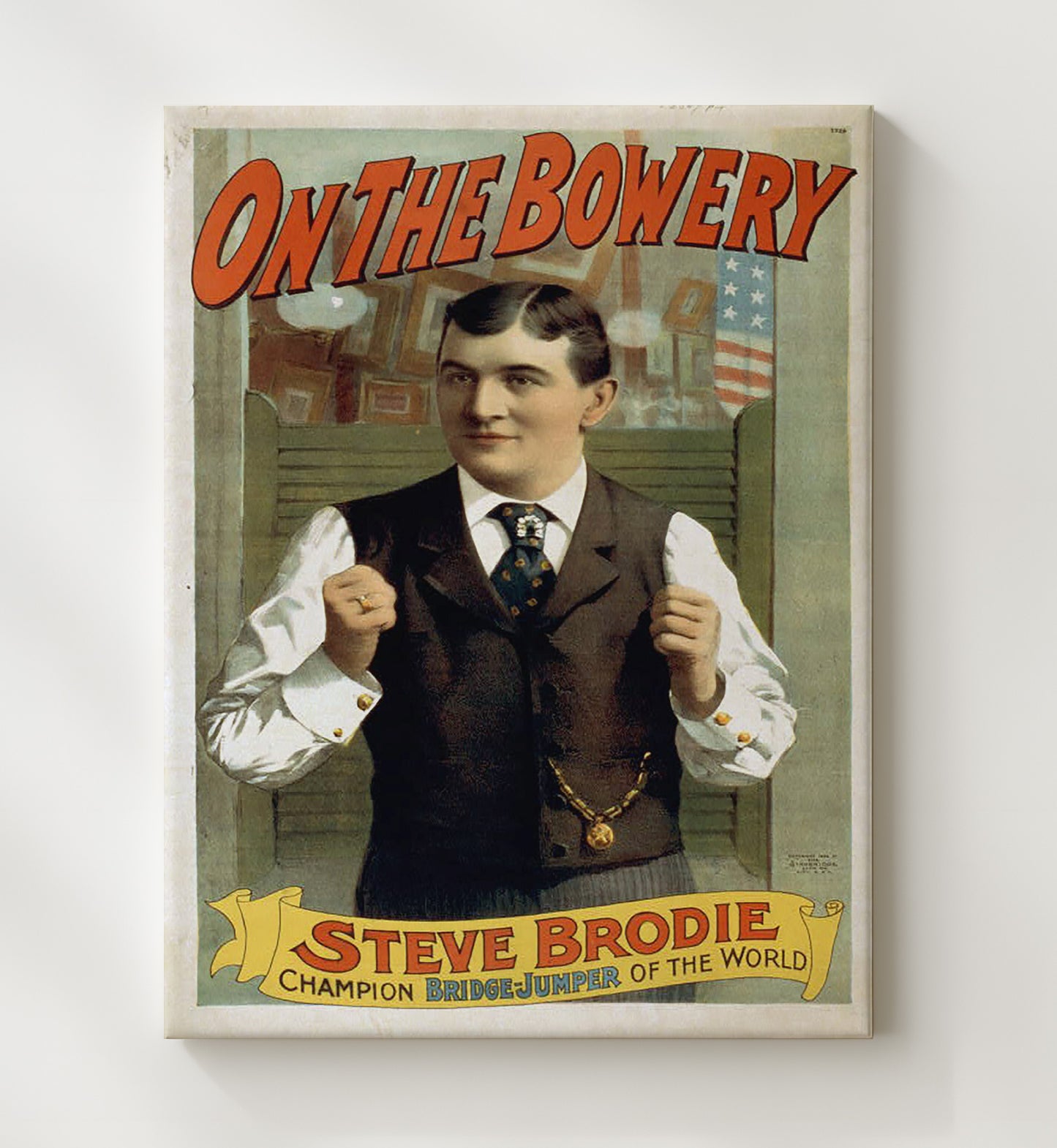 On the Bowery - Steve Brodie Champion Bridge Jumper - Theater Poster - 20x24 Canvas