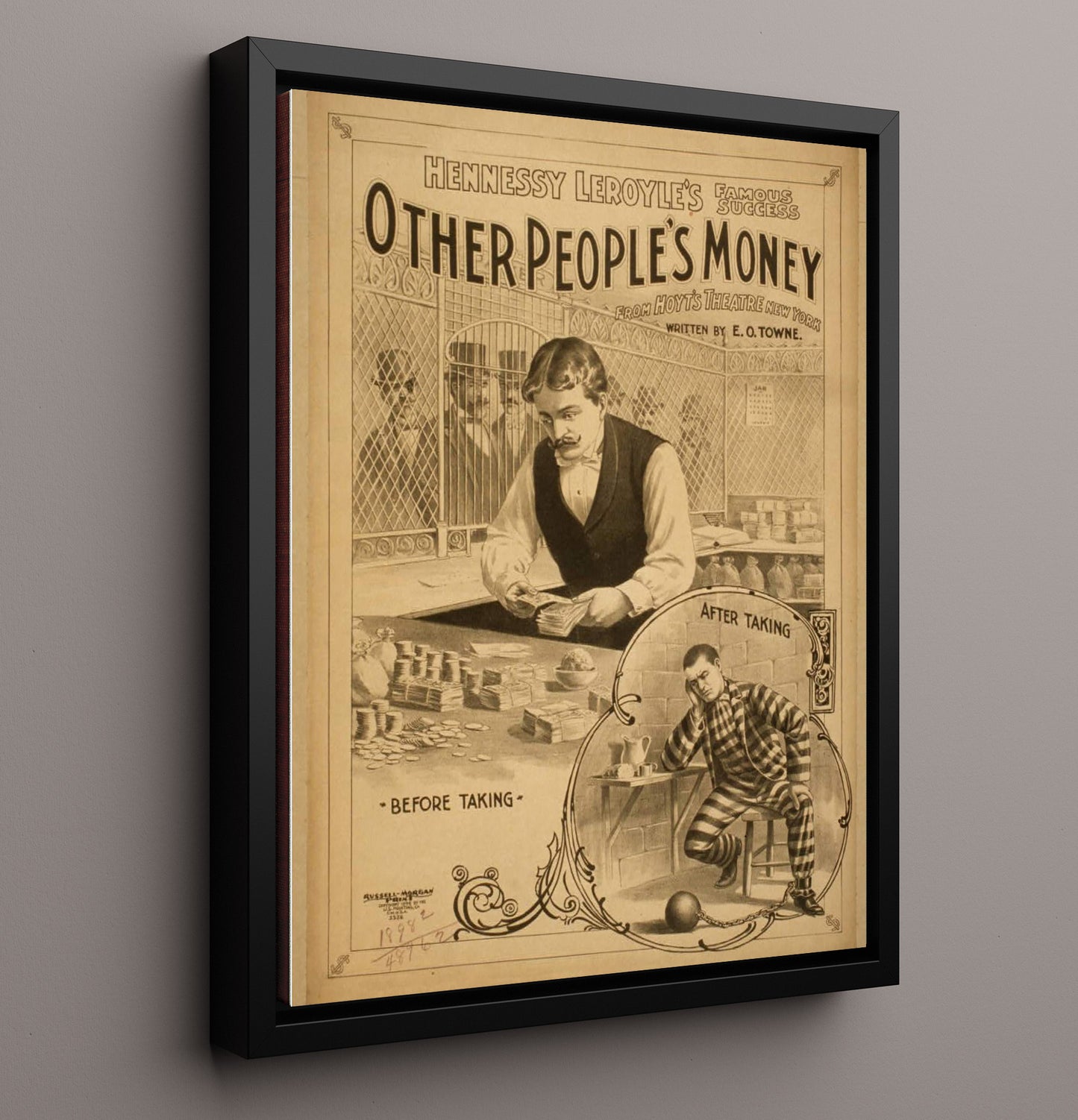 Other Peoples Money - Before and After - Theater Poster - 16x20 Framed Canvas