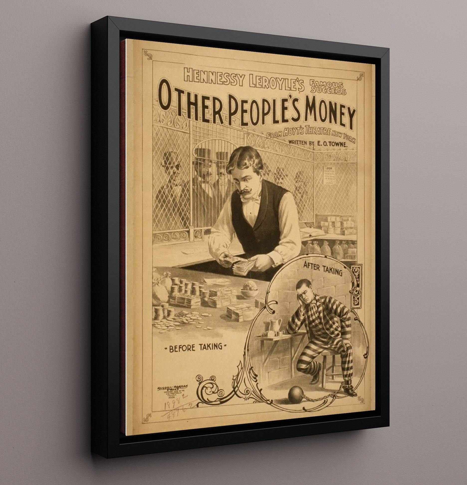 Other Peoples Money - Before and After - Theater Poster - 16x20 Framed Canvas