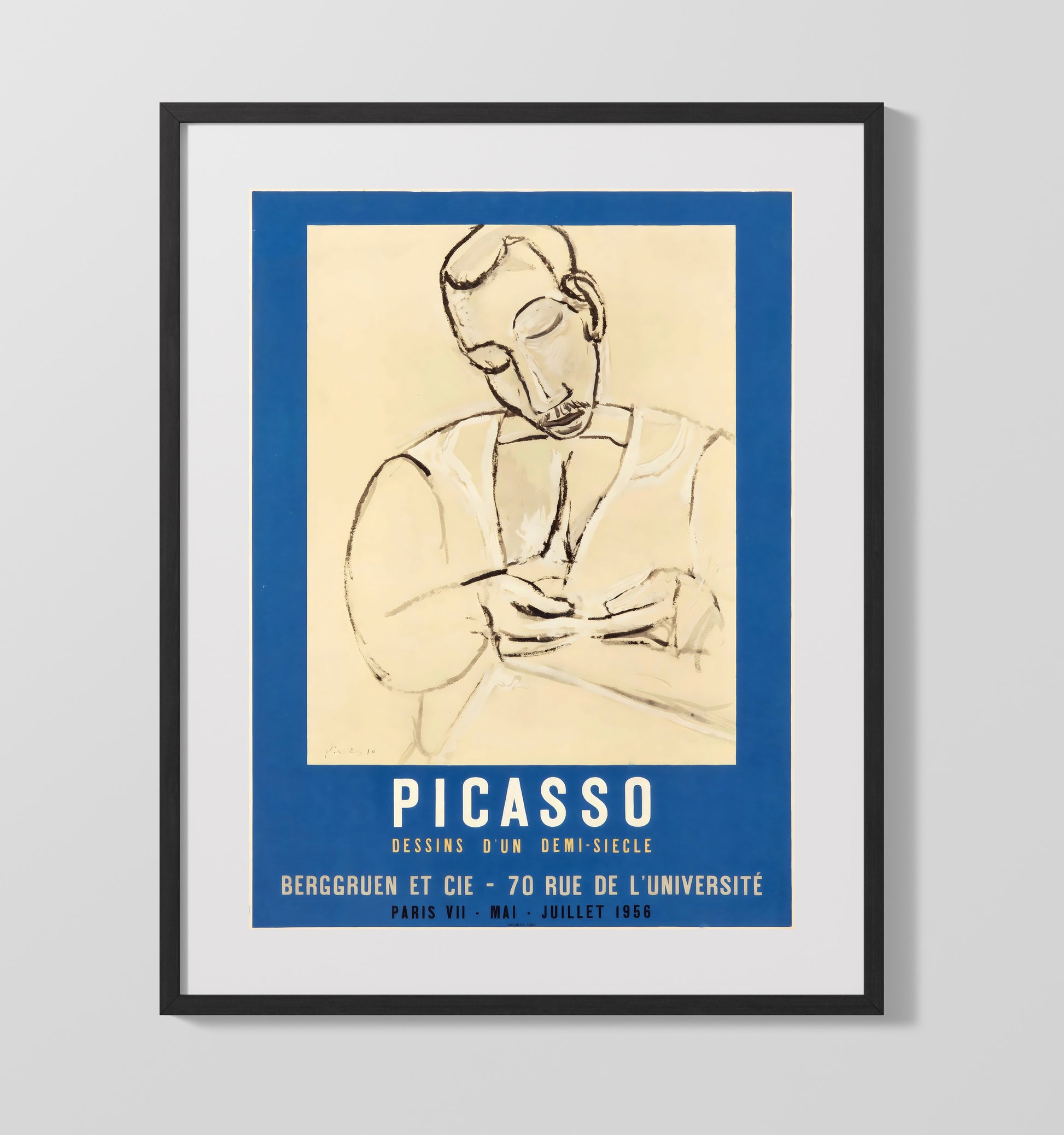 Picasso - Berggruen Et Cie - Dessins D Un Demi Siecle 1956 Paris - Theater Poster - 16x20 Gallery Frame