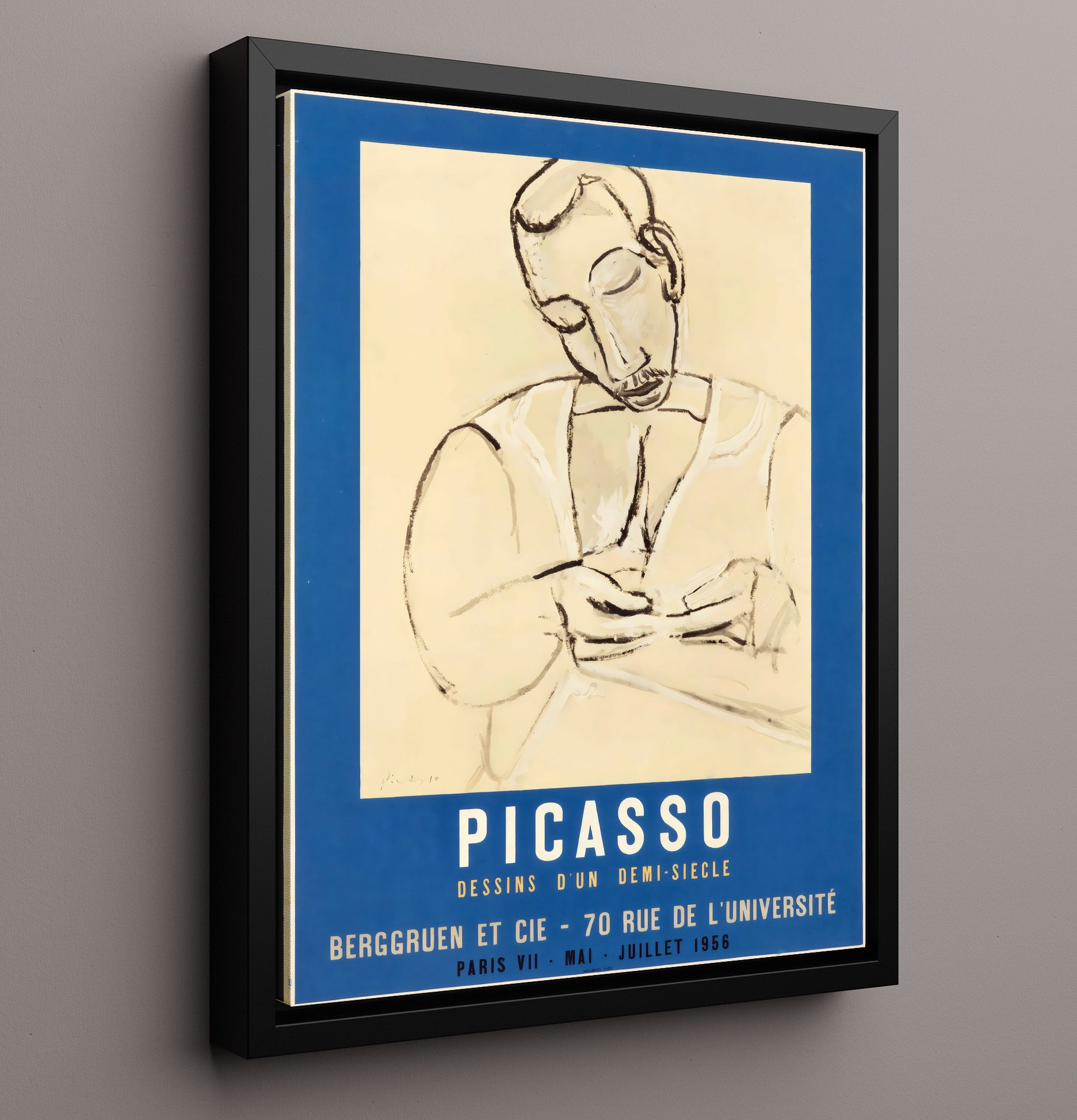 Picasso - Berggruen Et Cie - Dessins D Un Demi Siecle 1956 Paris - Theater Poster - 16x20 Framed Canvas