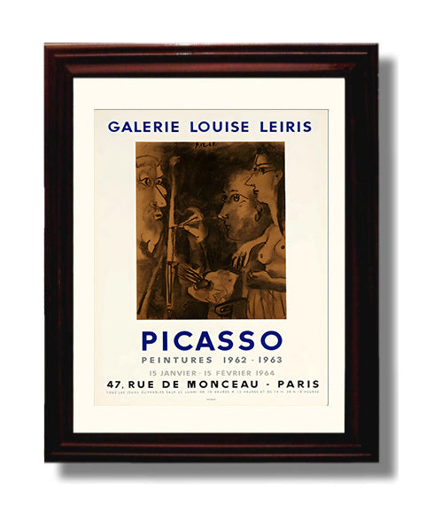 Picasso - Galerie Louise Leiris - Peintures 1962-1963 (Paris) - Theater Poster - 8x10 Beveled Frame