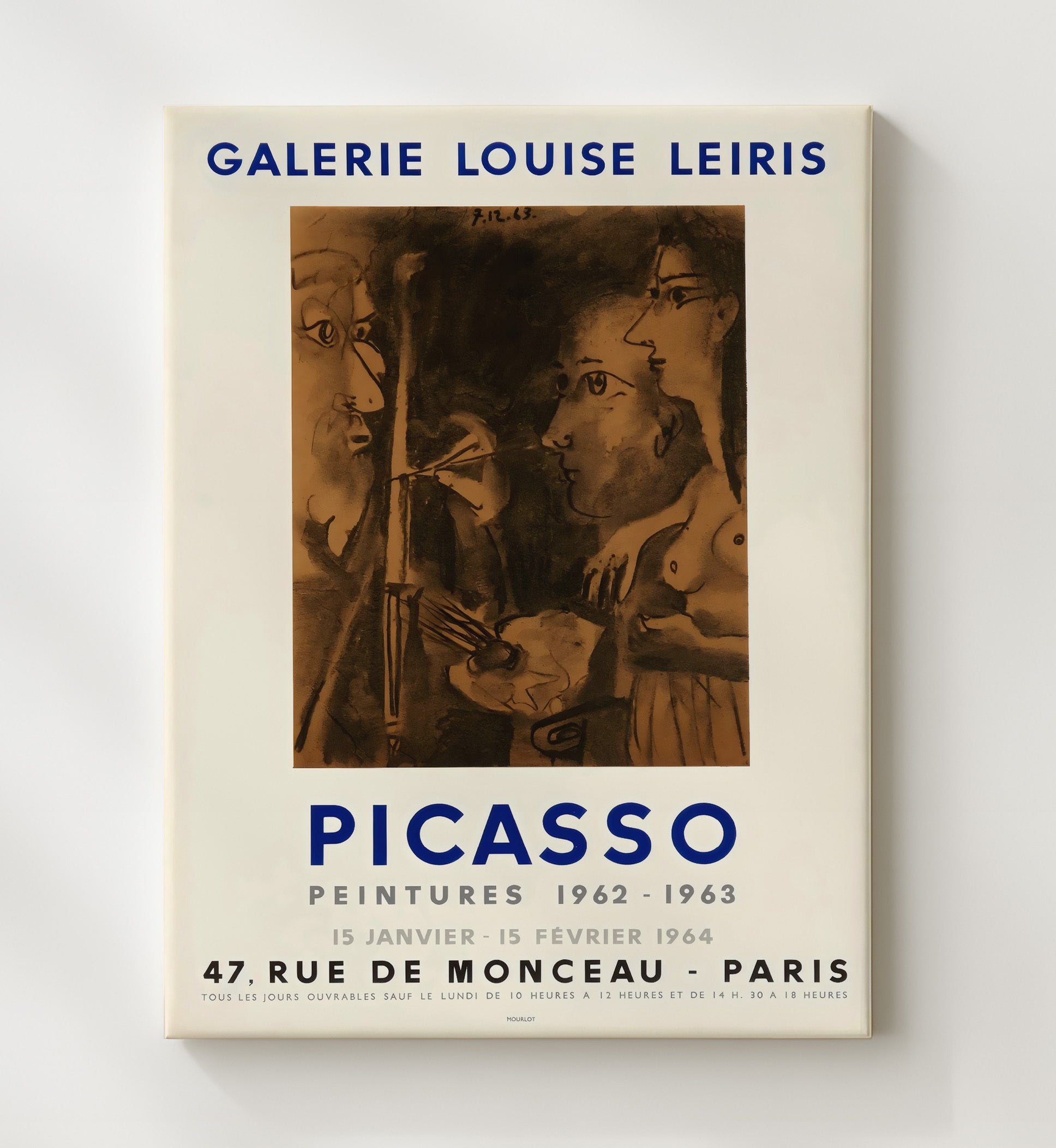 Picasso - Galerie Louise Leiris - Peintures 1962-1963 (Paris) - Theater Poster - 20x24 Canvas