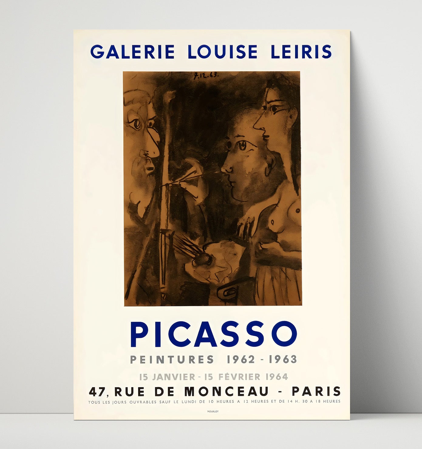 Picasso - Galerie Louise Leiris - Peintures 1962-1963 (Paris) - Theater Poster - 16x20 Unframed Print