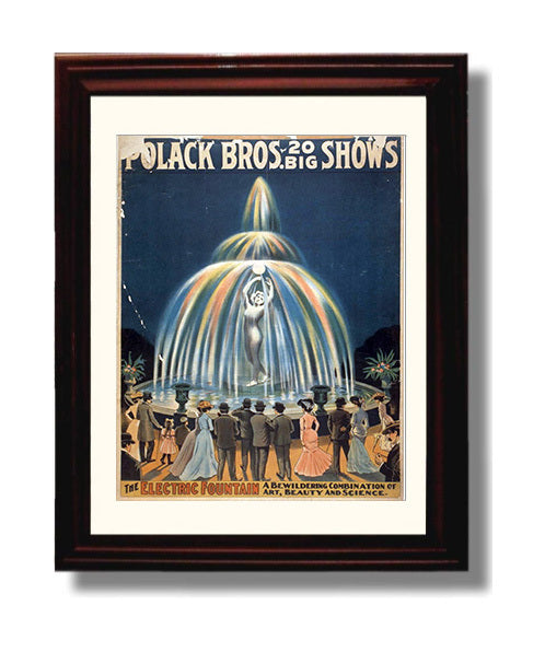 Polack Bros - Electric Fountain Spectacle - Theater Poster - 8x10 Beveled Frame