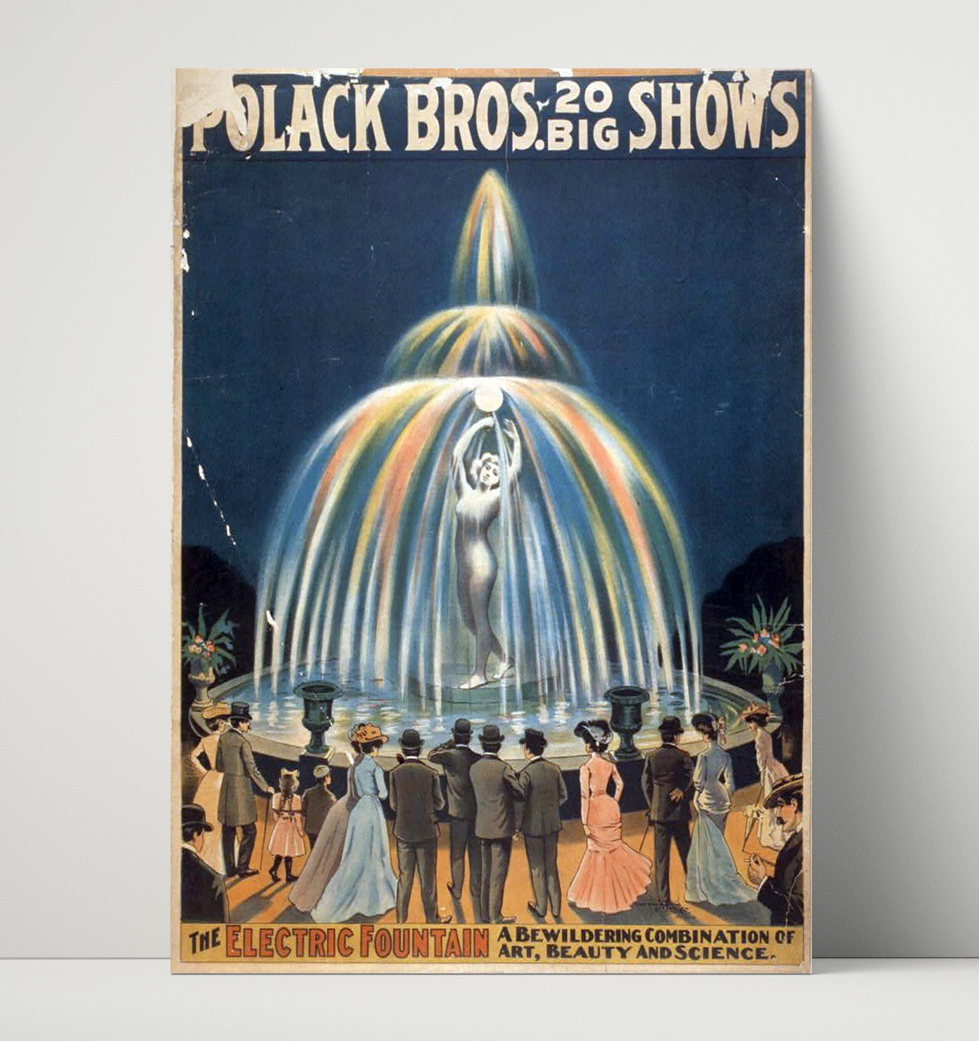 Polack Bros - Electric Fountain Spectacle - Theater Poster - 16x20 Unframed Print