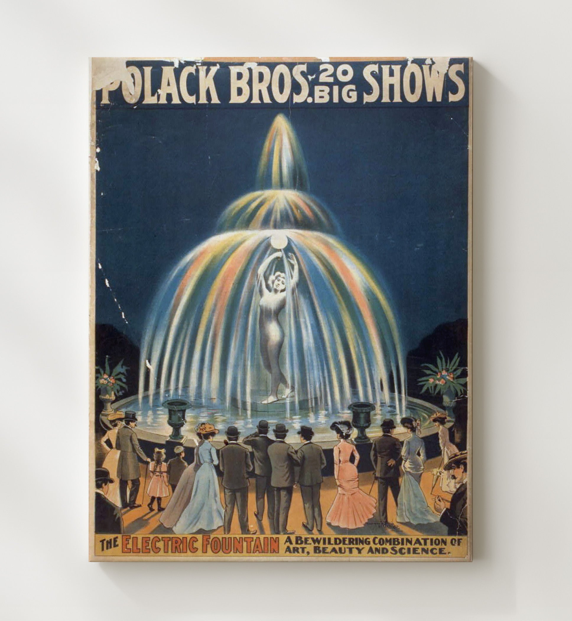 Polack Bros - Electric Fountain Spectacle - Theater Poster - 20x24 Canvas
