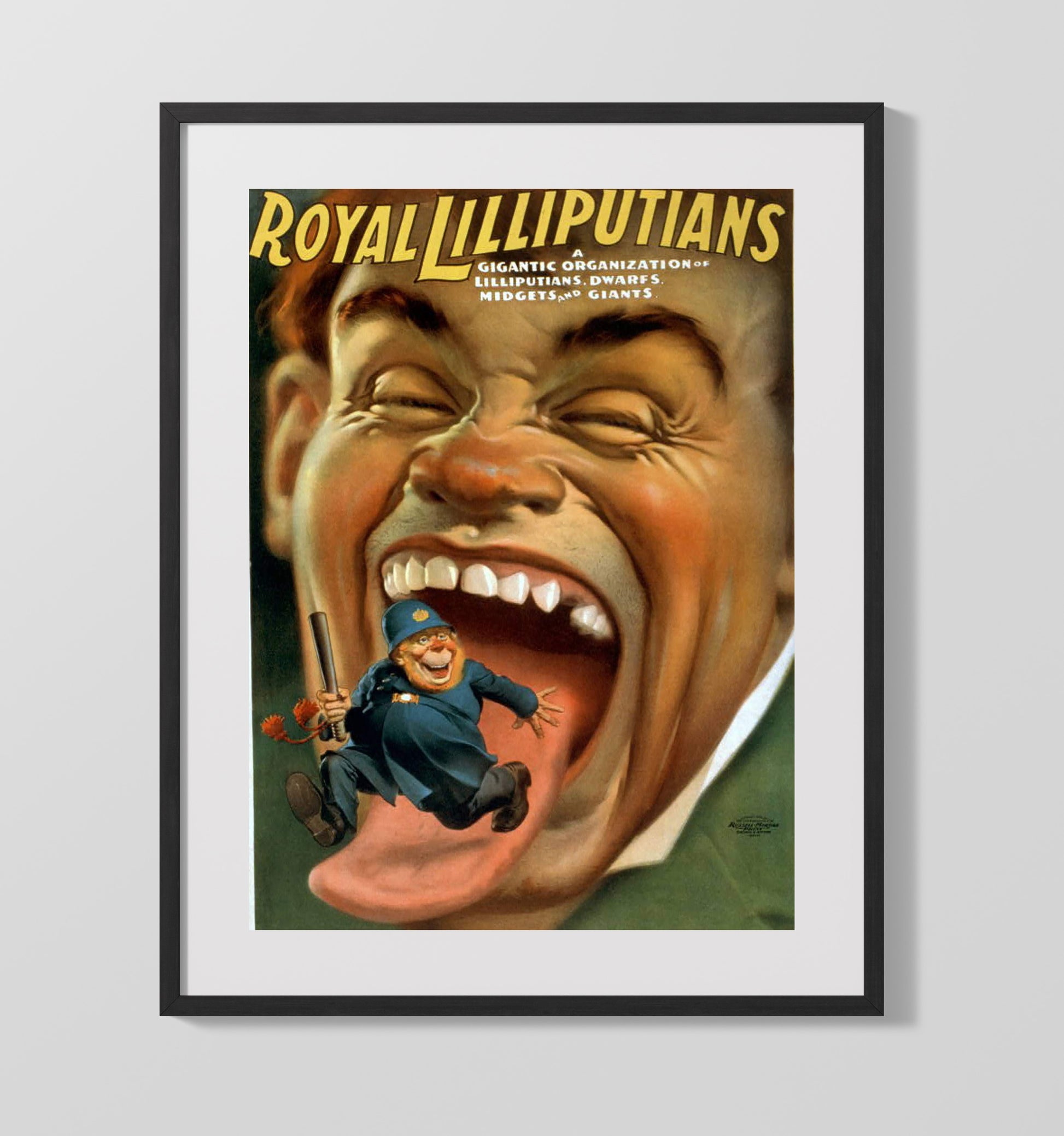Royal Lilliputians - Tongue Tied Comedy - Theater Poster - 16x20 Gallery Frame