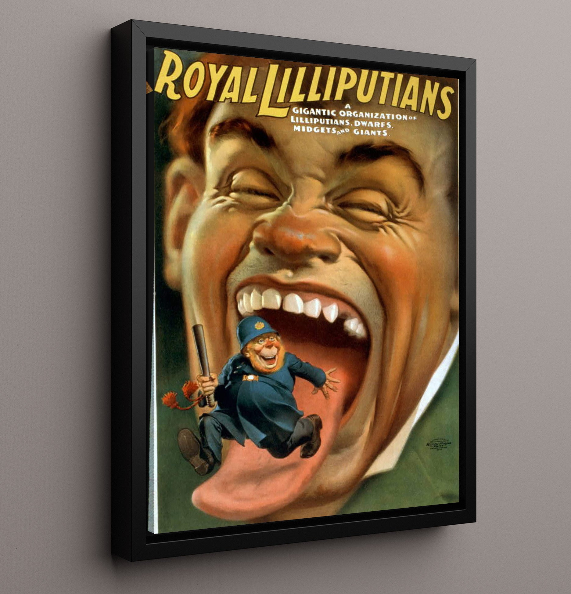 Royal Lilliputians - Tongue Tied Comedy - Theater Poster - 16x20 Framed Canvas