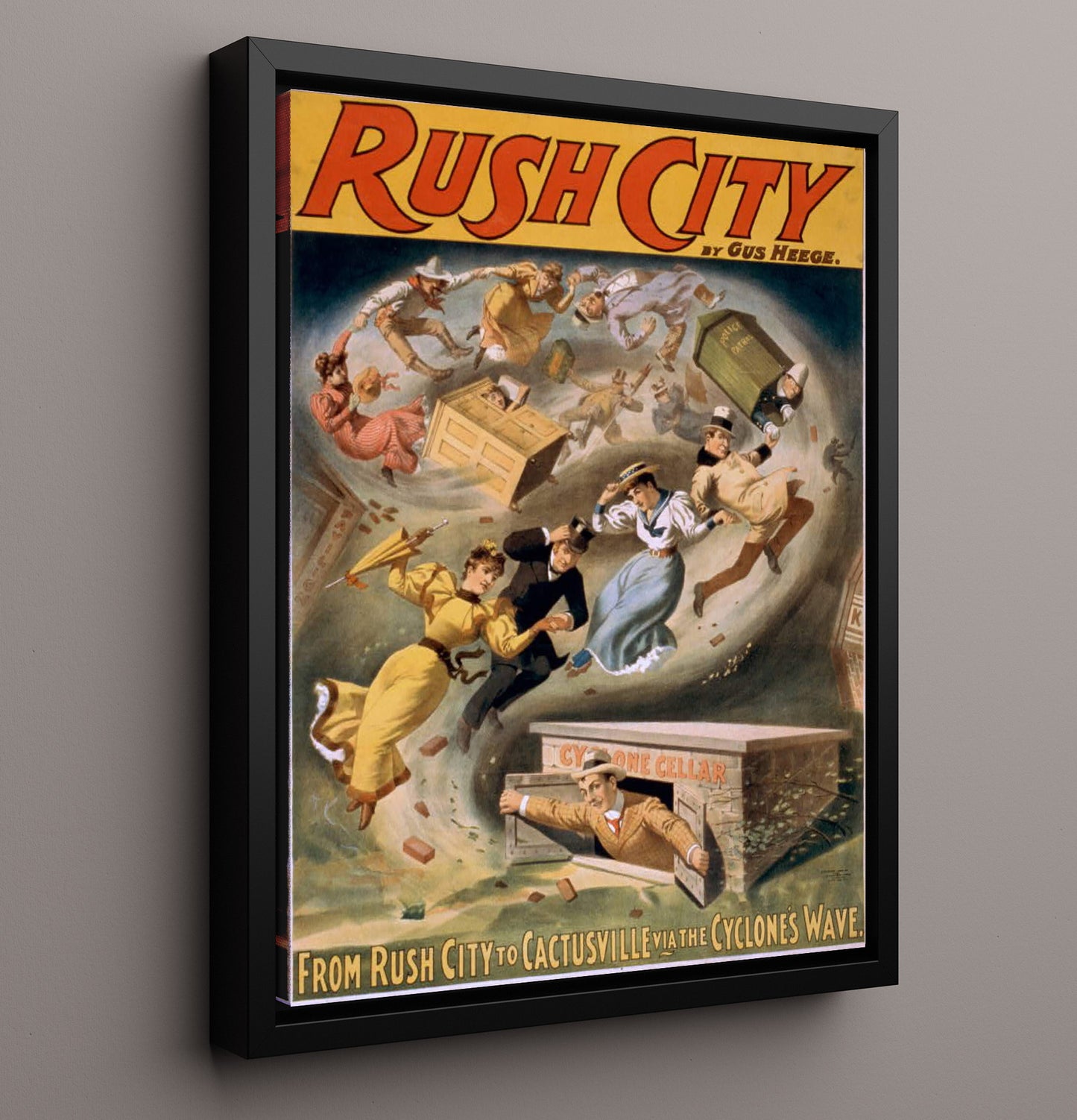 Rush City - Classic Stage Production - Theater Poster - 16x20 Framed Canvas