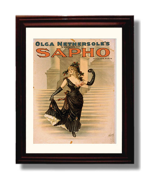 Sapho - Olga Nethersoles Bold Drama - Theater Poster - 8x10 Beveled Frame