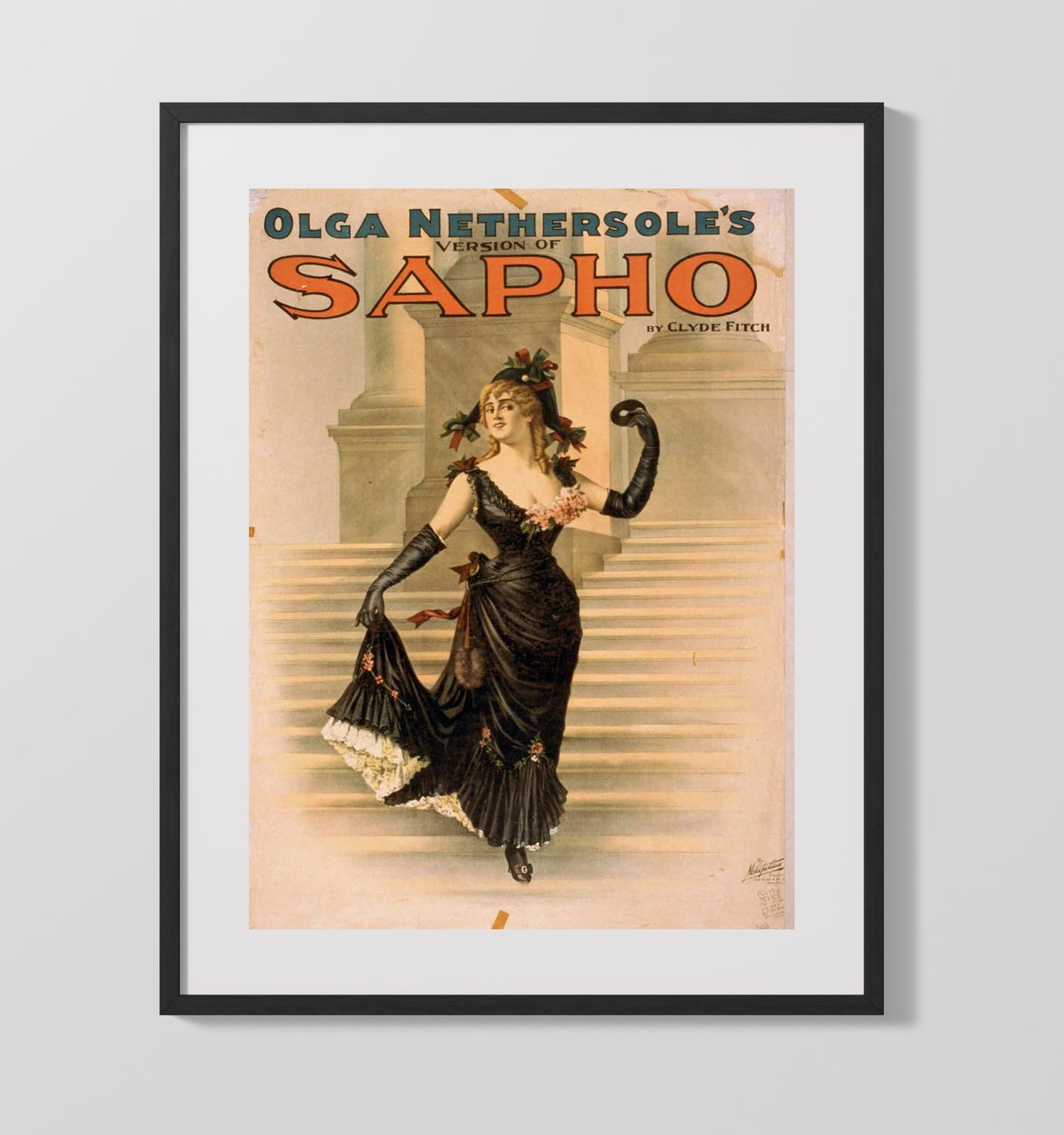 Sapho - Olga Nethersoles Bold Drama - Theater Poster - 16x20 Gallery Frame