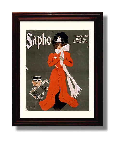 Sapho - Raging Sensation - Theater Poster - 8x10 Beveled Frame