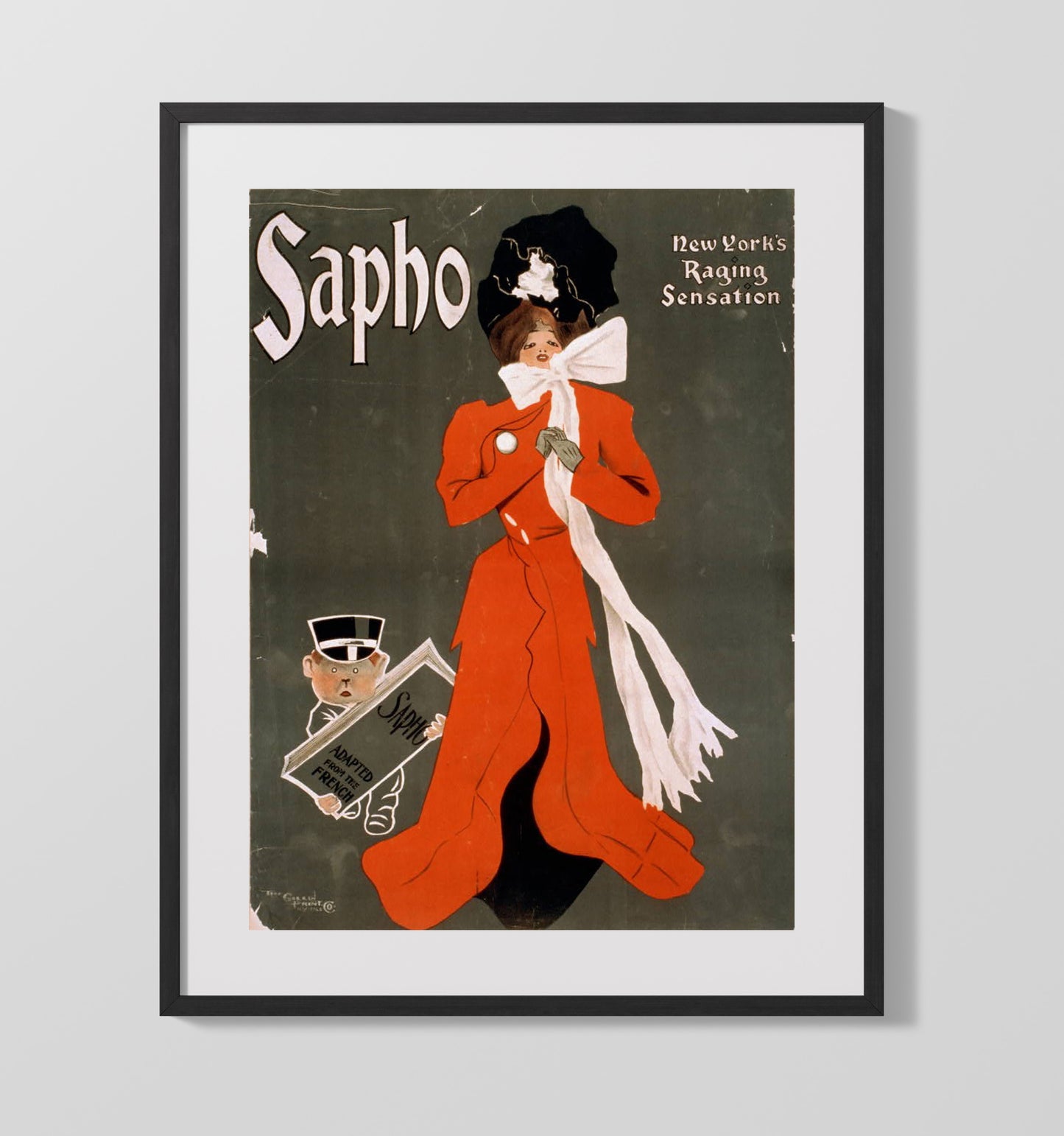 Sapho - Raging Sensation - Theater Poster - 16x20 Gallery Frame