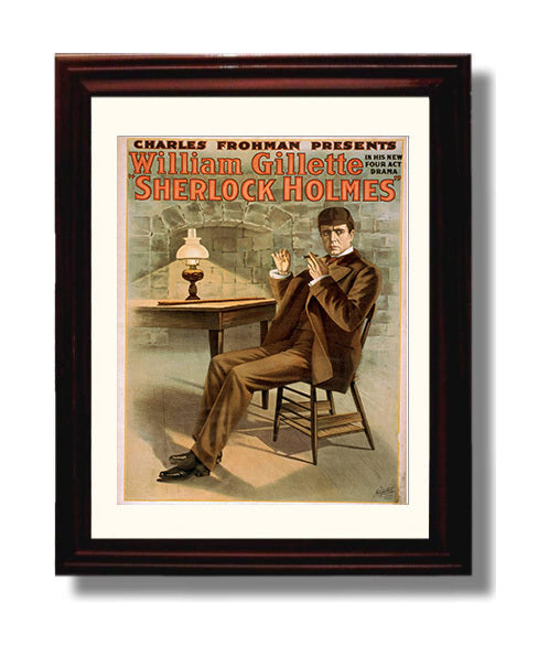 Sherlock Holmes - The Great Detective - Theater Poster - 8x10 Beveled Frame