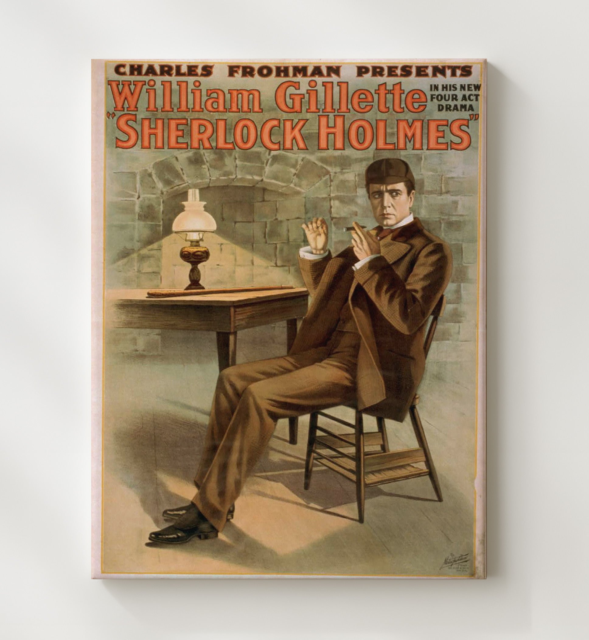Sherlock Holmes - The Great Detective - Theater Poster - 20x24 Canvas