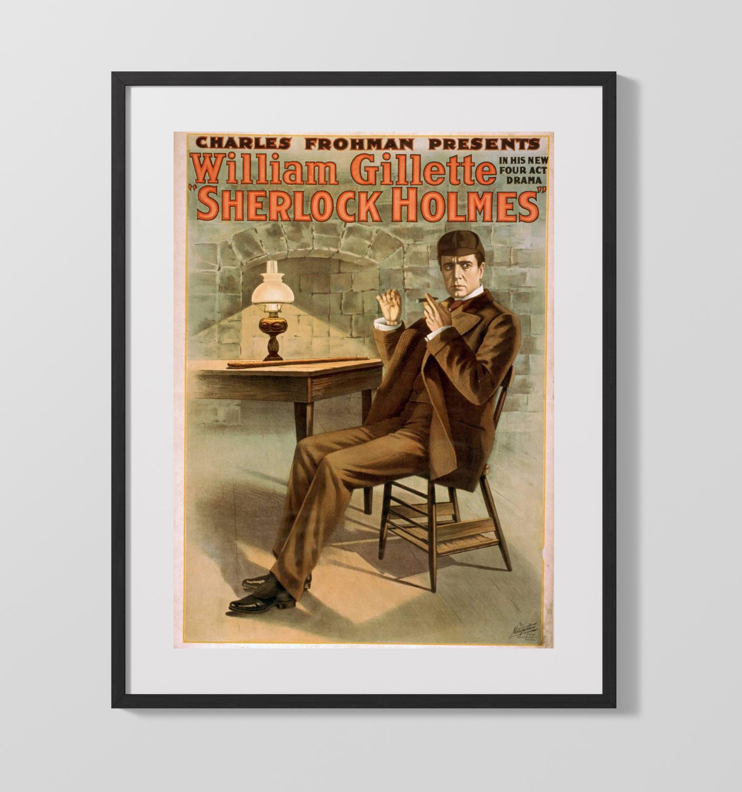 Sherlock Holmes - The Great Detective - Theater Poster - 16x20 Gallery Frame