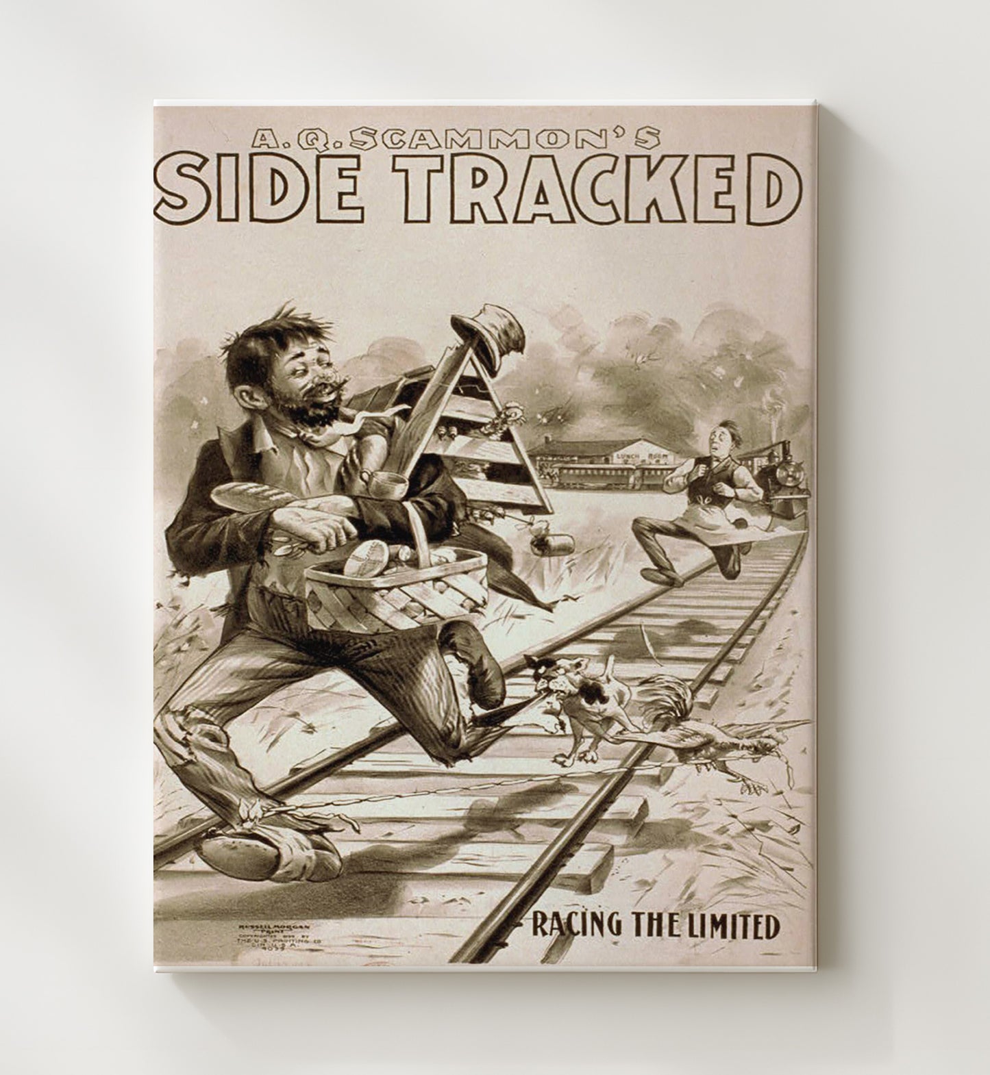 Side Tracked - Racing the Limited - Theater Poster - 20x24 Canvas