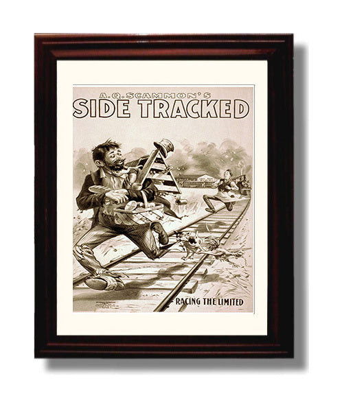 Side Tracked - Racing the Limited - Theater Poster - 8x10 Beveled Frame