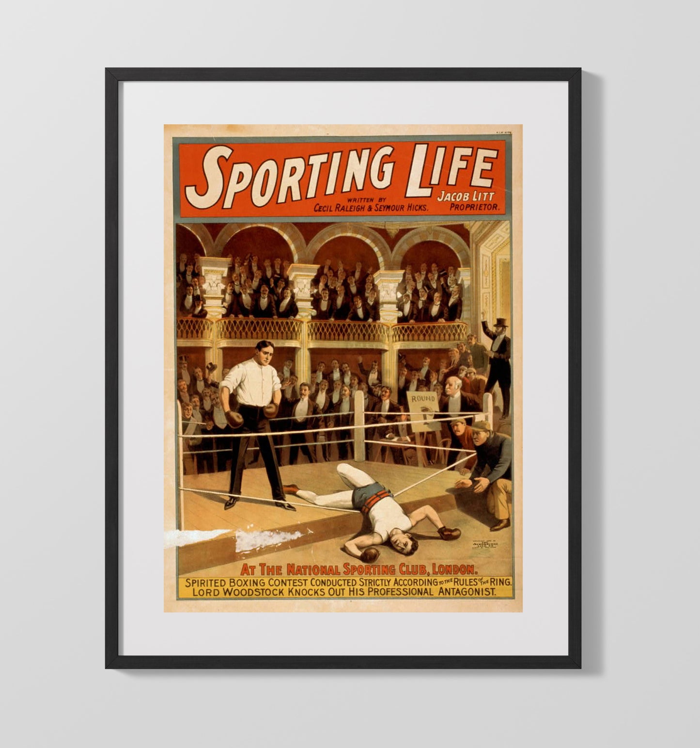 Sporting Life Boxing London - Classic Stage Production - Theater Poster - 16x20 Gallery Frame