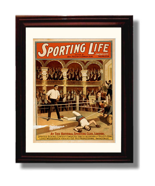 Sporting Life Boxing London - Classic Stage Production - Theater Poster - 8x10 Beveled Frame