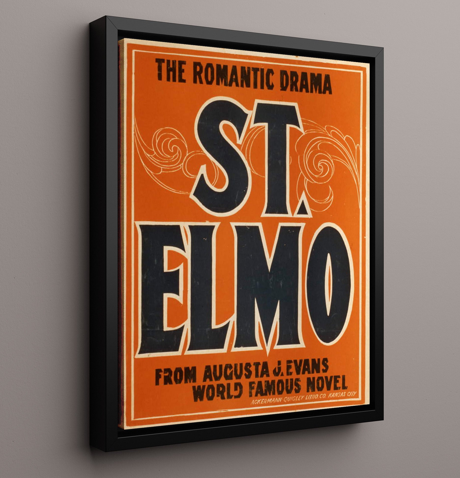 St Elmo - Classic Stage Production - Theater Poster - 16x20 Framed Canvas