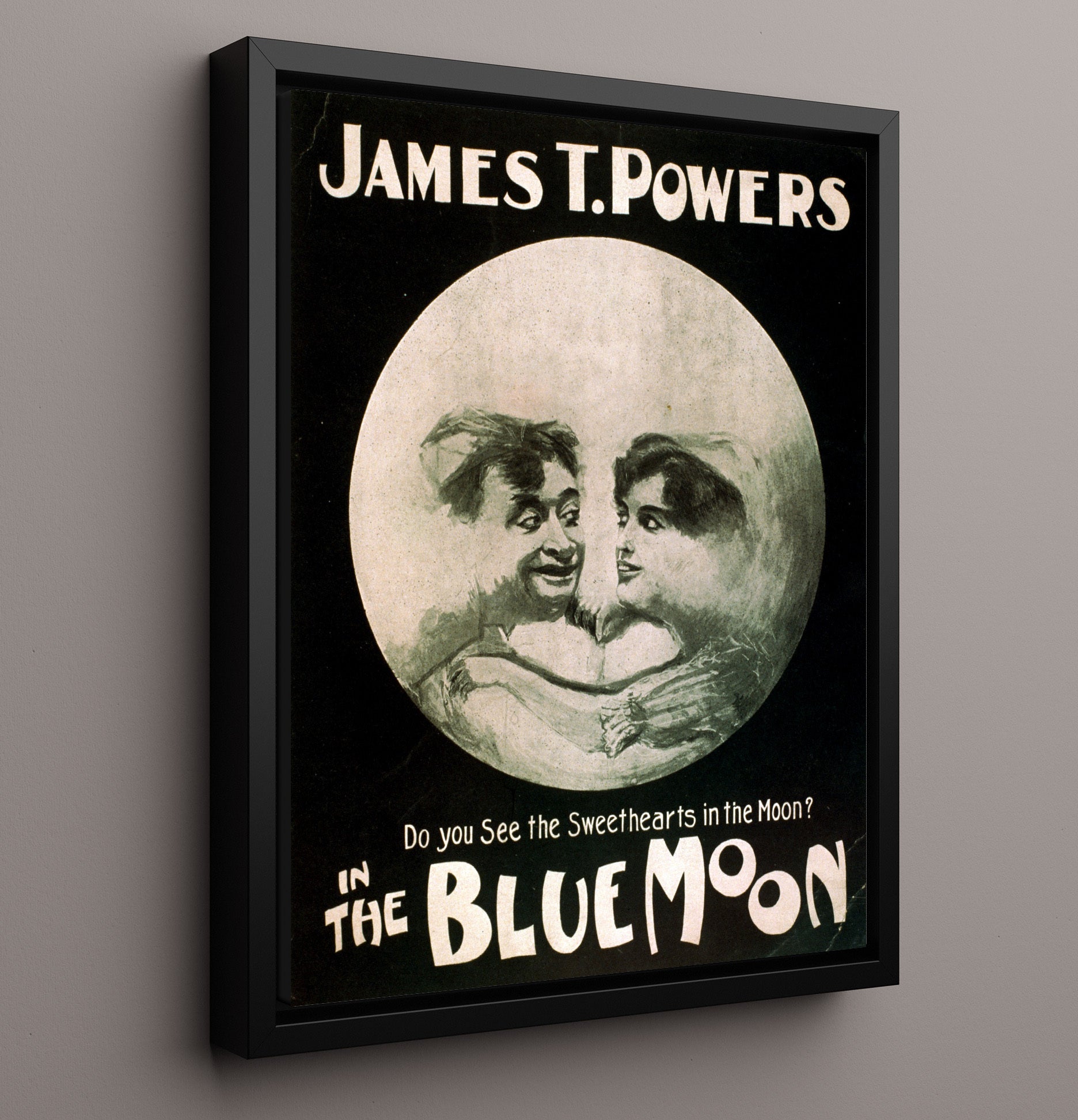 Sweethearts in the Blue Moon - James T. Powers - Theater Poster - 16x20 Framed Canvas