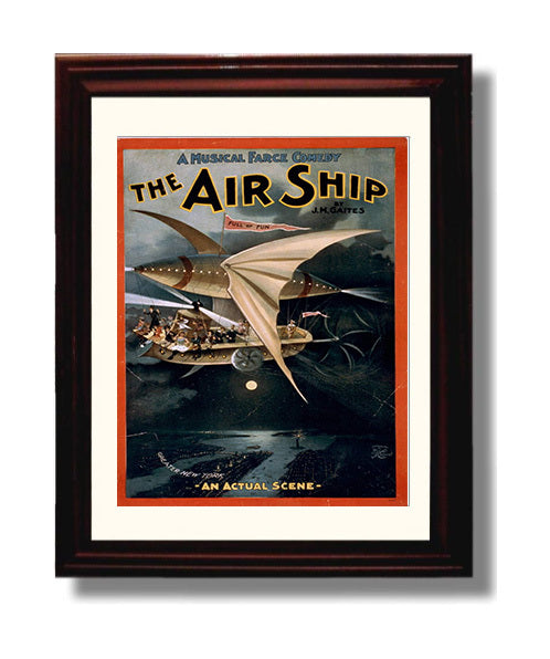 The Air Ship - Classic Stage Production - Theater Poster - 8x10 Beveled Frame