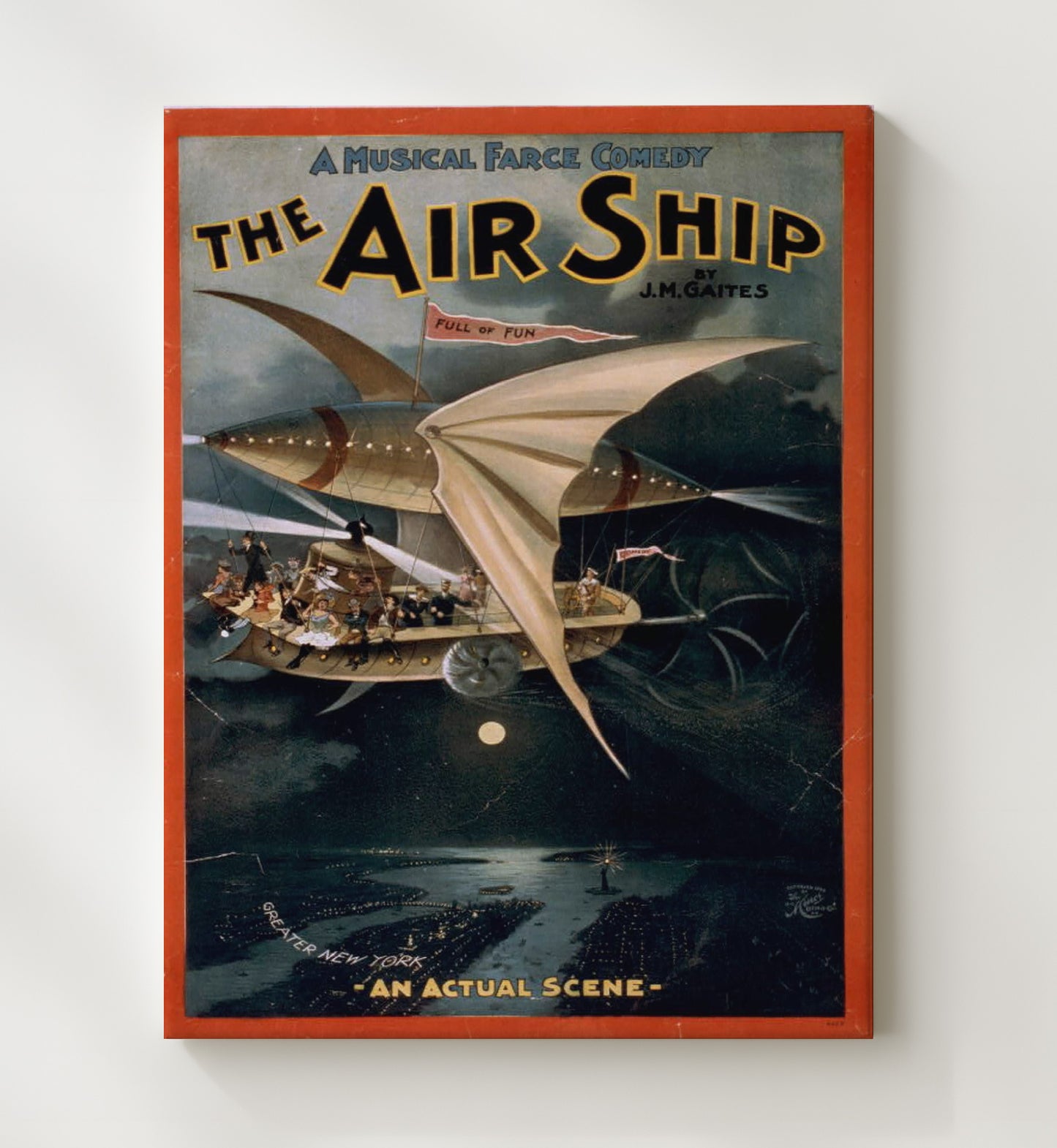 The Air Ship - Classic Stage Production - Theater Poster - 20x24 Canvas