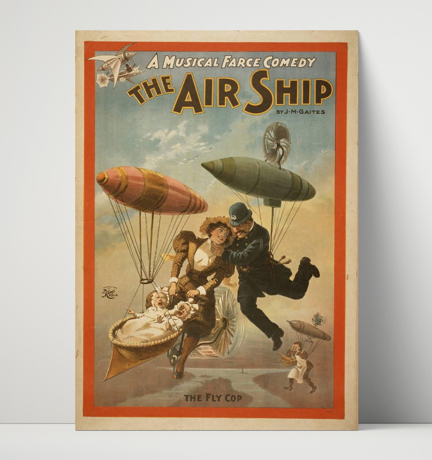The Air Ship the Fly Cop - Classic Stage Production - Theater Poster - 16x20 Unframed Print
