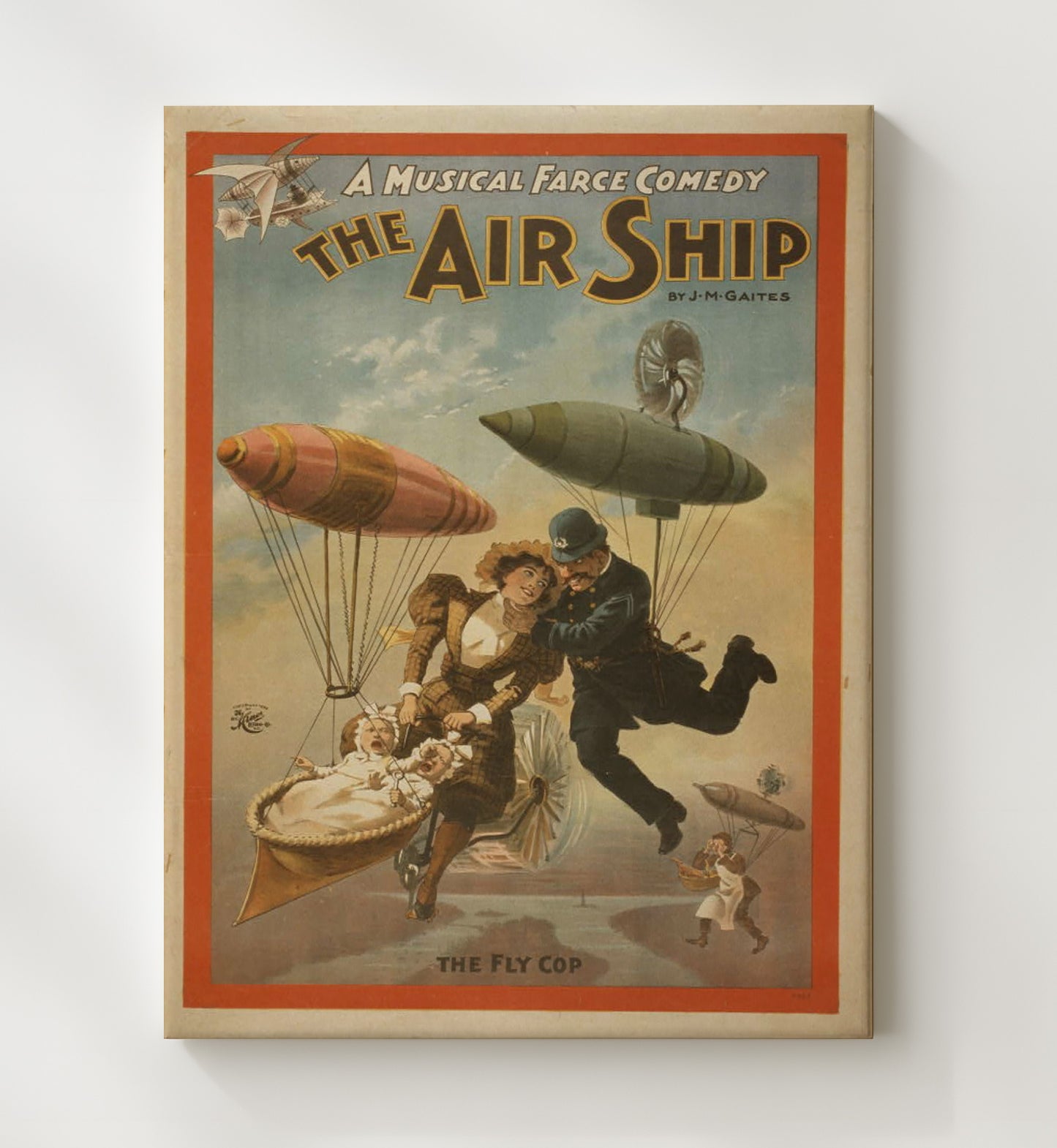 The Air Ship the Fly Cop - Classic Stage Production - Theater Poster - 20x24 Canvas