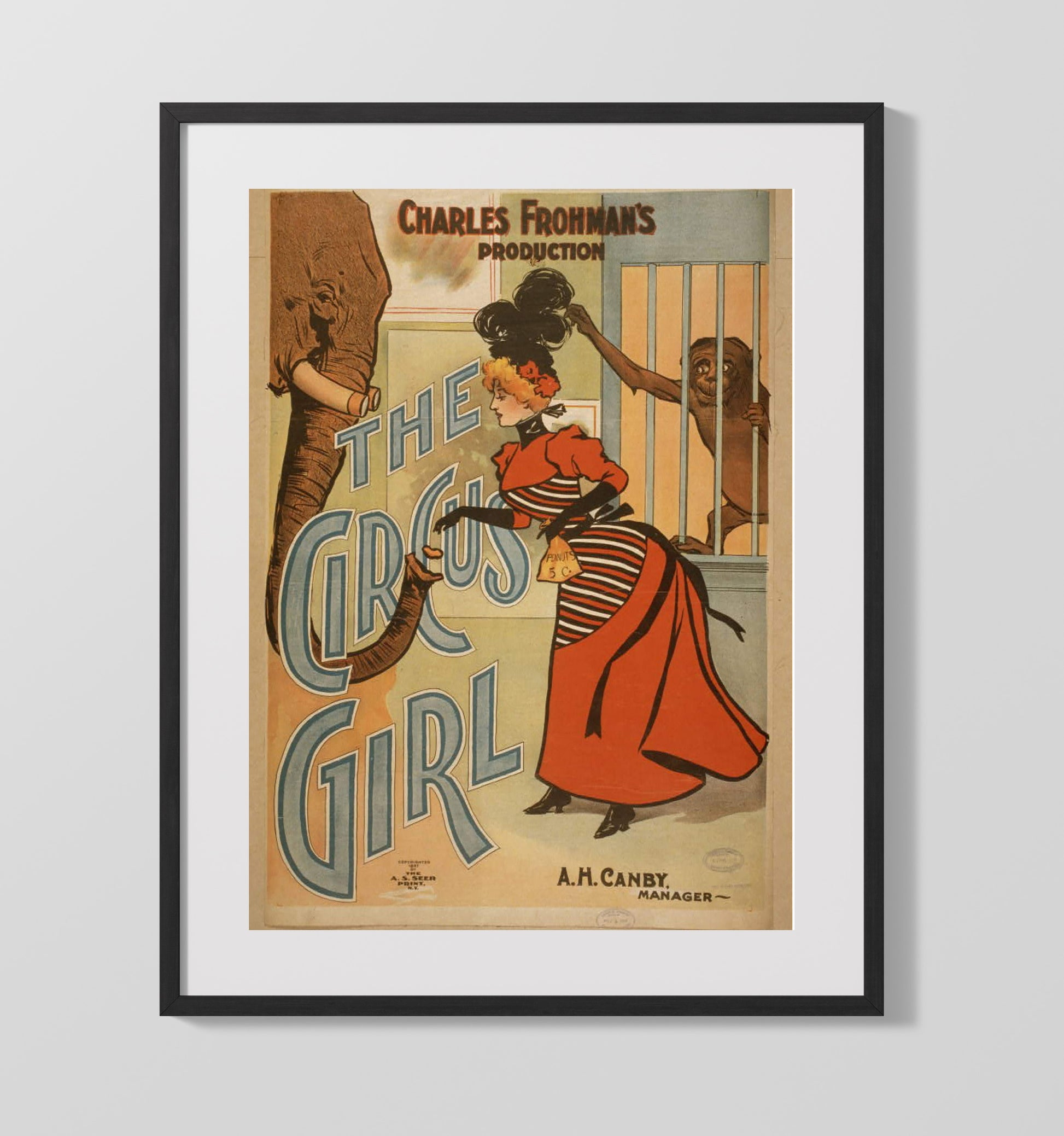 The Circus Girl - Classic Stage Production - Theater Poster - 16x20 Gallery Frame