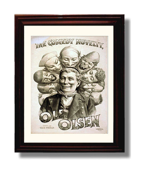 The Comedy Novelty Ole Olsen - Classic Stage Production - Theater Poster - 8x10 Beveled Frame