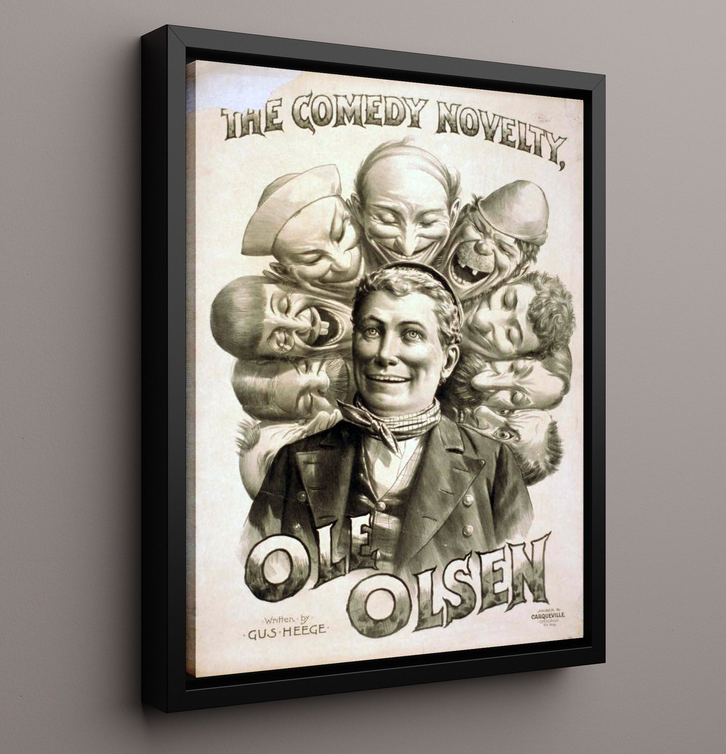 The Comedy Novelty Ole Olsen - Classic Stage Production - Theater Poster - 16x20 Framed Canvas