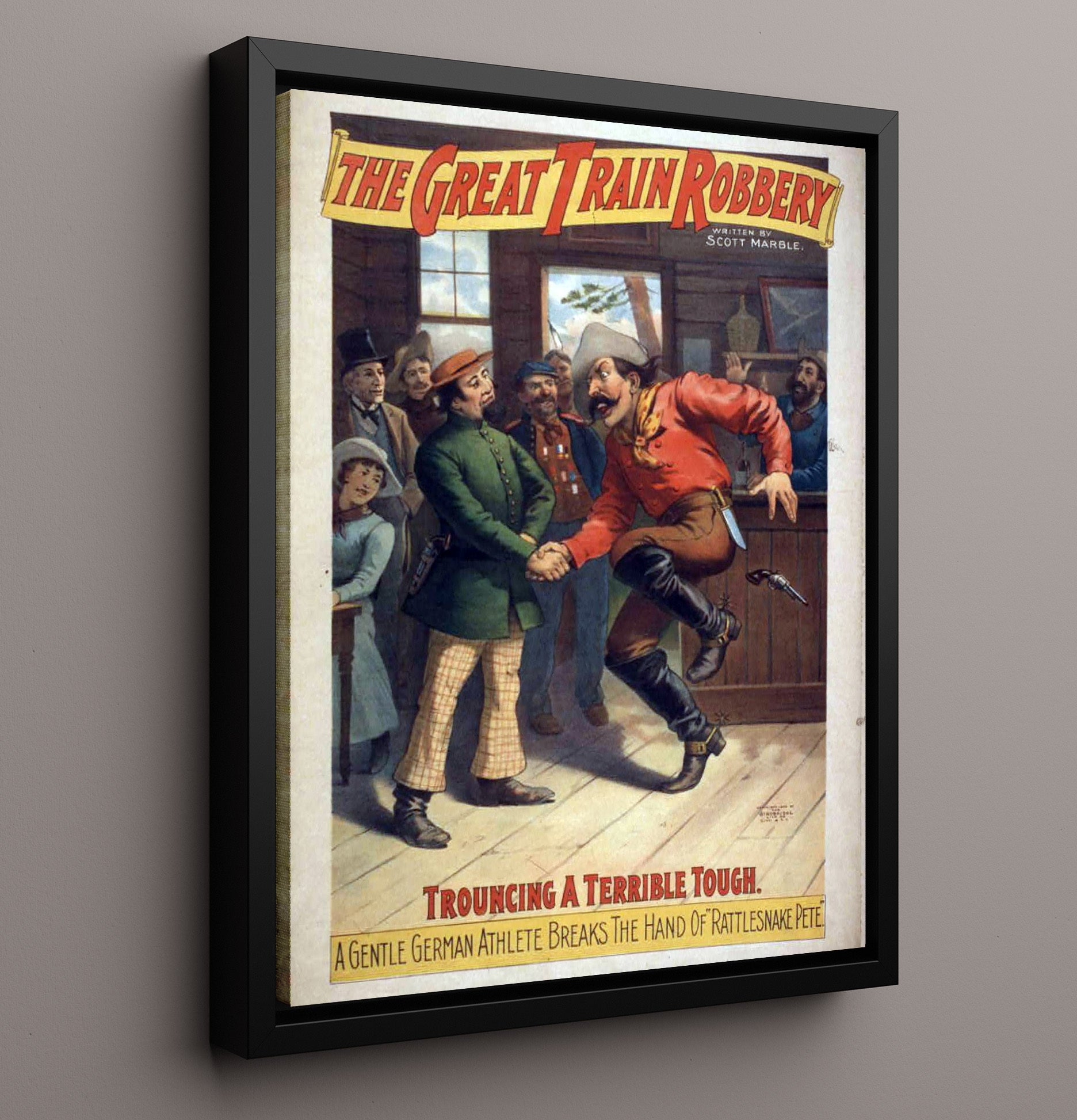 The Great Train Robbery - Classic Stage Production - Theater Poster - 16x20 Framed Canvas