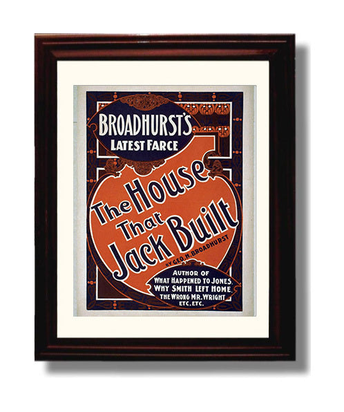 The House That Jack Built - Classic Stage Production - Theater Poster - 8x10 Beveled Frame