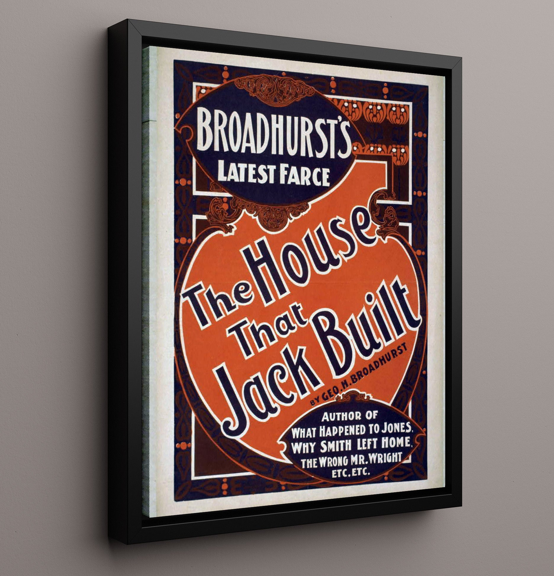 The House That Jack Built - Classic Stage Production - Theater Poster - 16x20 Framed Canvas