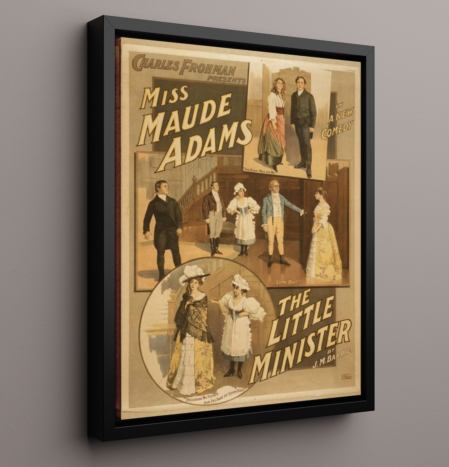The Little Minister - Classic Stage Production - Theater Poster - 16x20 Framed Canvas